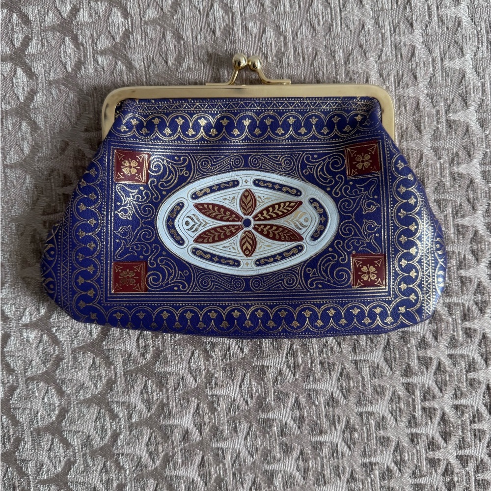 Elegant Blue and Gold change purse
